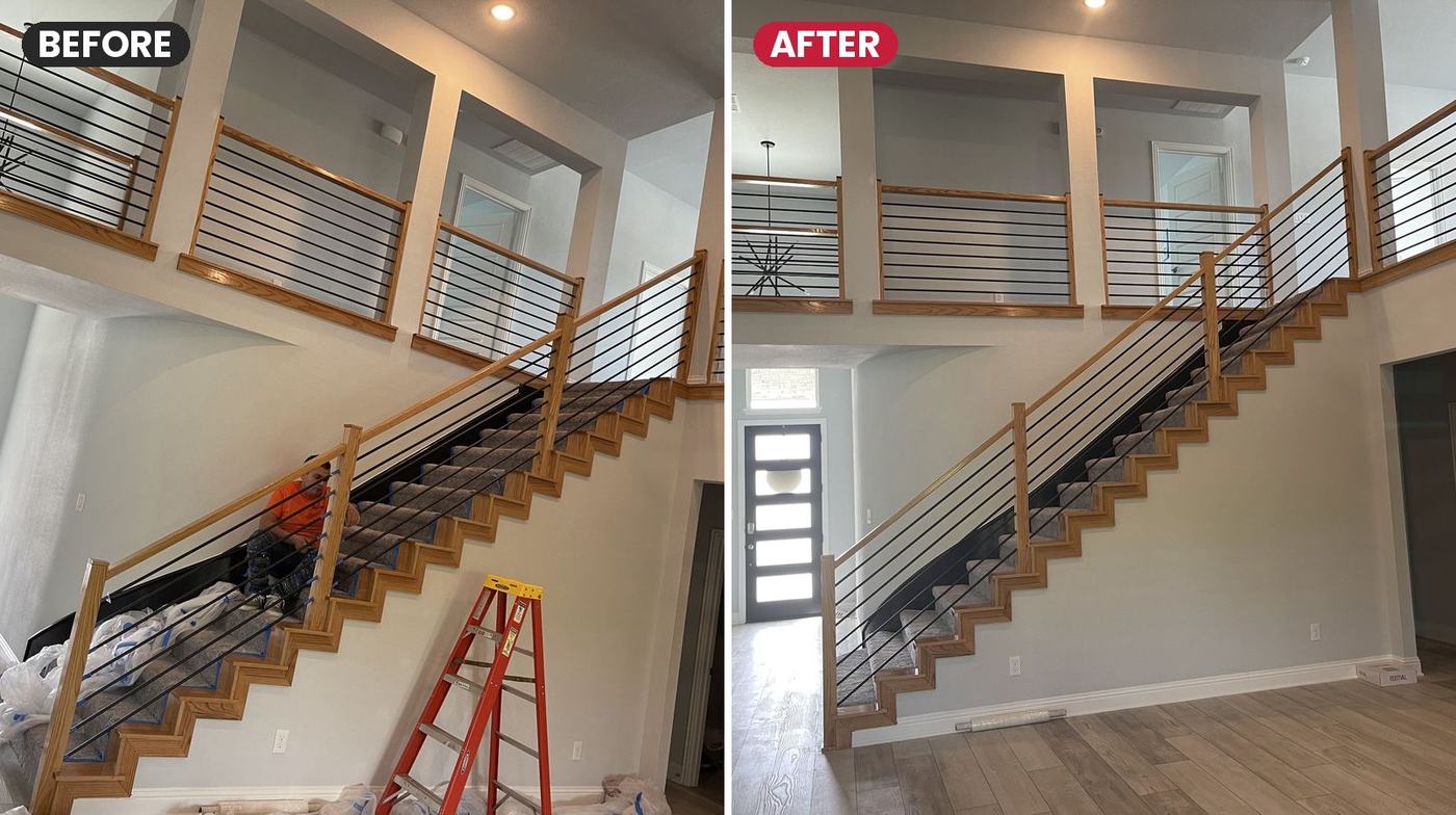 Before and after: modern staircase refinishing